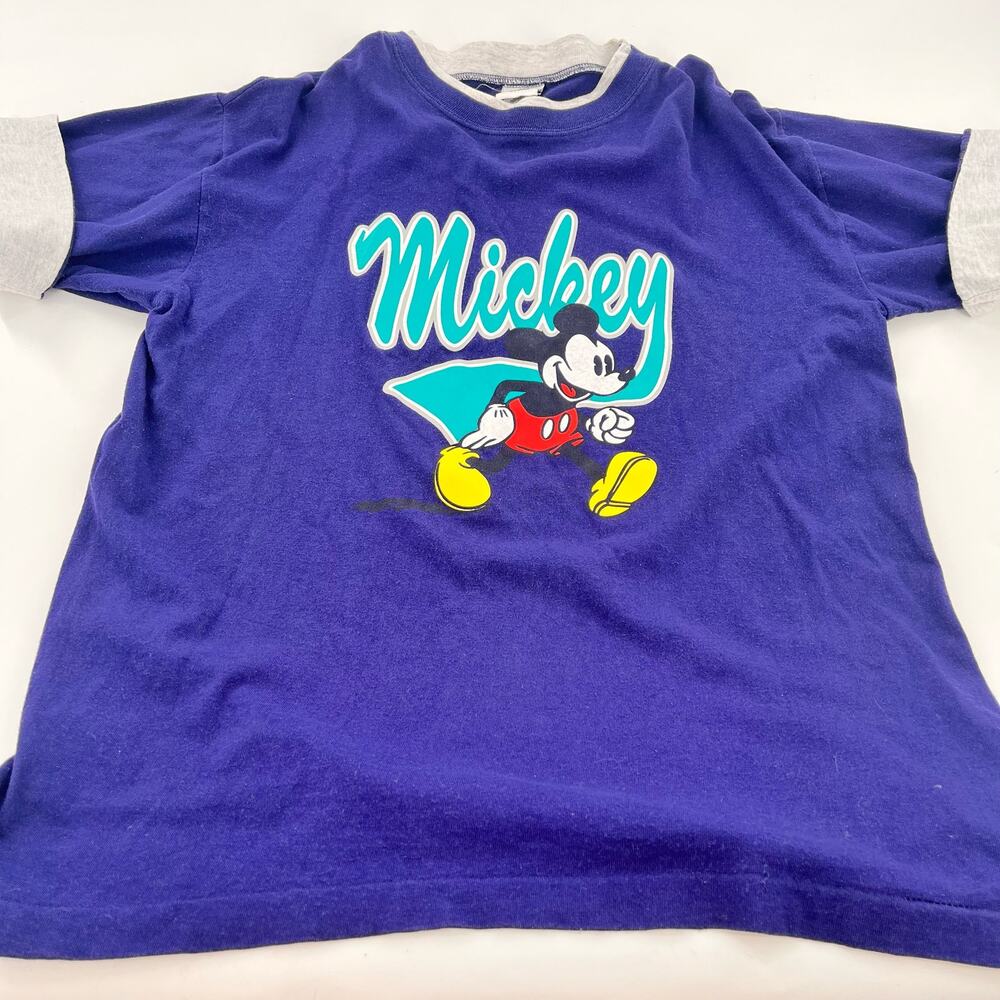 Vintage Disney graphic tee purple Retro Mickey 100% cotton made in USA